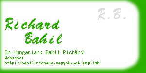 richard bahil business card